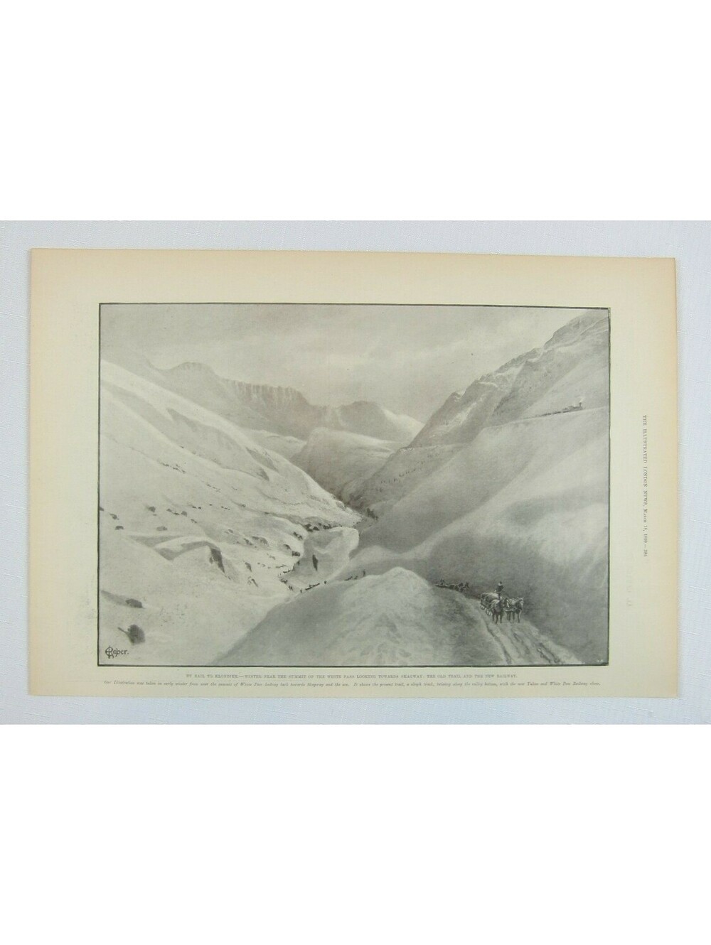 Antique 1899 Print Canada By Rail to Klondike, Winter Summit White Pass Railway